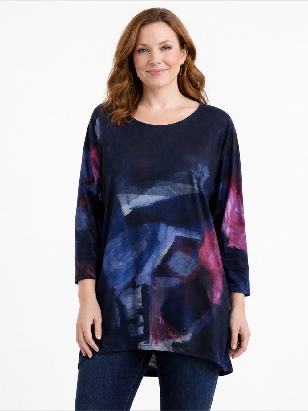 Trisha Tyler Abstract Print Tunic Top‎